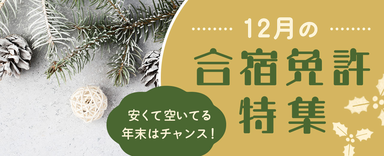 【12月の合宿免許】冬休み 格安最新情報【厳選24万円以下】