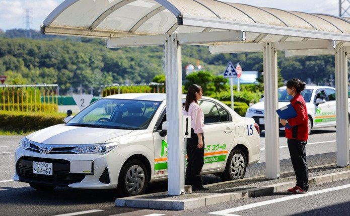 発着点付近の教習風景
