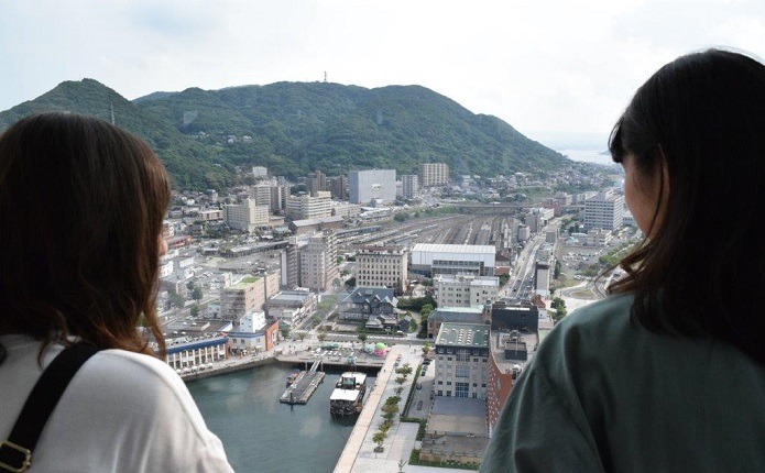 門司港レトロ地区全景が見える展望台